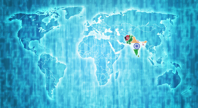 SAARC member coutries on world map