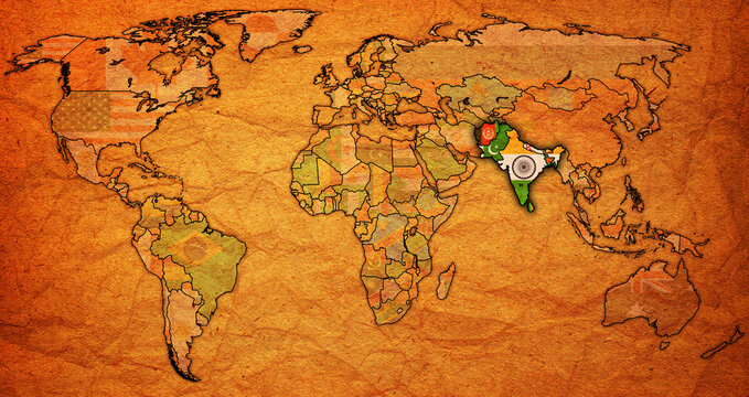 SAARC member coutries on world map