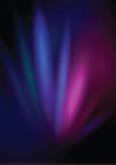 Abstract glowing light beams in blue and purple tones on a dark background