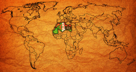Arab Maghreb Union member coutries on world map