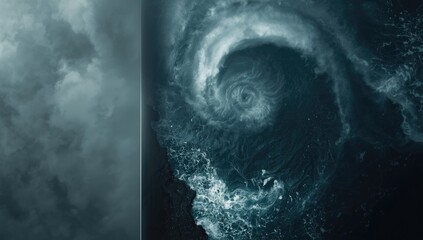 Cyclone Remal moving across the ocean with intense winds and rainfall, highlighting storm intensity and maritime safety