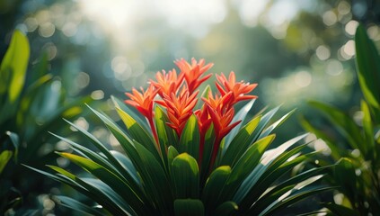 Peregrina shrub or small tree with vibrant red blossoms visible throughout the year, used in garden design
