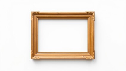 Blank rectangular frame isolated on a white background for graphic design or layout purposes