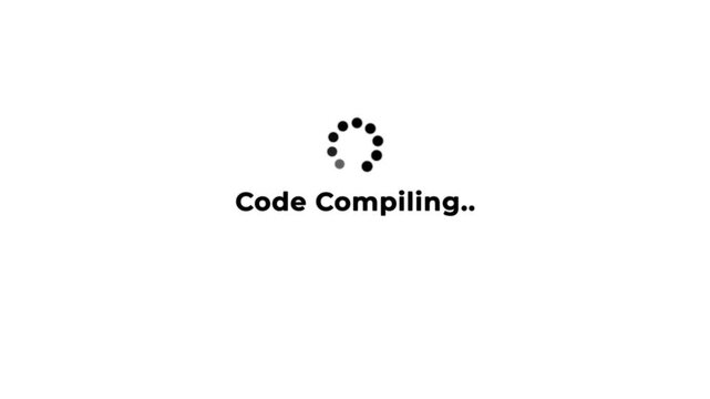 Code compiling animation with progress bar, spinning loader, and smooth digital processing effect for creative projects.