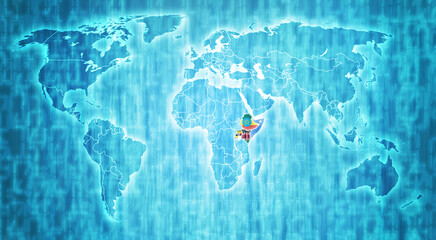 IGAD member coutries on world map