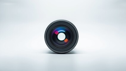 Macro shot of a DSLR camera lens with 24 105mm lens, emphasizing camera equipment for professional photography, World Photography Day