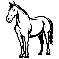 Obraz premium Minimalist Running Horse Symbol for Competitive Sports and Animal Conservation Themes