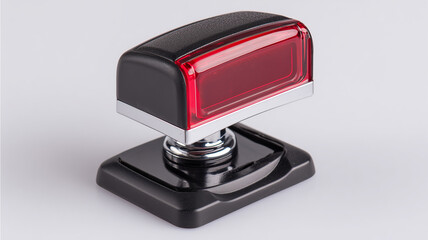 Rubber stamp, office stamp with ink pad, isolated on clean white background.