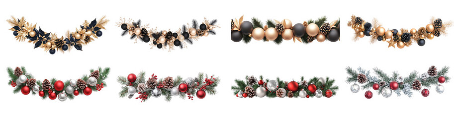 Christmas wreath with pine cones, berries, and ornaments.