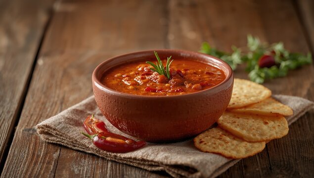 Mexican Macha sauce prepared with chili seeds and herbs highlighting spicy flavor, ideal for food styling or recipe presentation, World Food Day