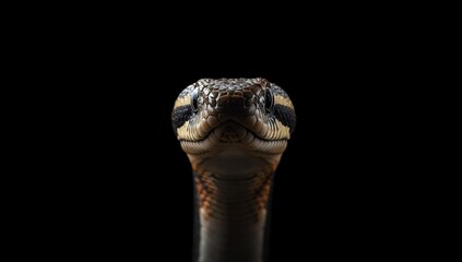 Detailed view of a snakes head skin patterns for educational or editorial use
