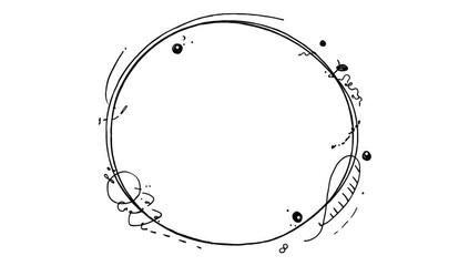 Hand-drawn circular border outline for graphic use, ideal for layout backgrounds, Earth Day