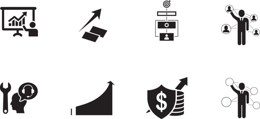 Black fire icons vector set for web and business design