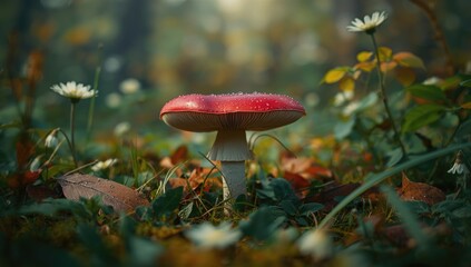 Finnish Russula rhodopus mushroom, highlighting edible fungi in forest environments