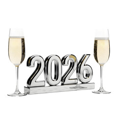 New Year Celebration 2026 isolated on transparent background