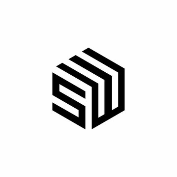 s w sw initial logo design vector symbol graphic idea creative