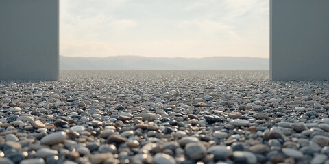 Obraz premium Surface of pebbles forming a textured backdrop suitable for UI or editorial headers