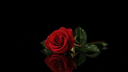 Fototapeta premium Detailed view of a rose with dark backdrop for floral pattern backgrounds