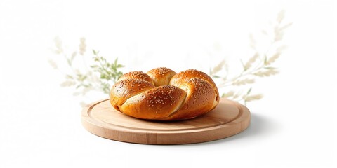 Turkish bagel on a wooden surface, highlighting traditional baking techniques, World Bread Day