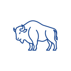 Fototapeta premium Stylized Line Drawing of a Bison for Wildlife and Nature Illustrations