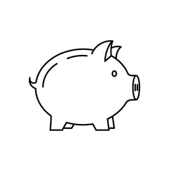 Obraz premium Cute Black-And-White Piggy Bank Illustration for Financial Savings Themes