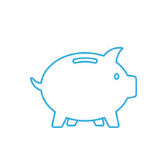 Fototapeta premium Cute Blue Piggy Bank Illustration for Savings and Money Concept