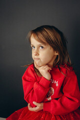 Thoughtful Little Girl Portrait with Pensive Expression