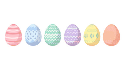Colorful easter egg collection with pastel patterns