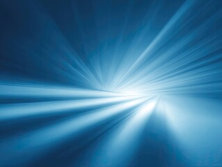 Abstract blue light bursts radiating from a central point, blurring outwards