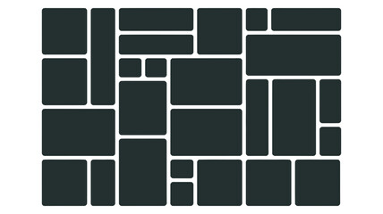 Modern photo collage template with various rounded rectangular frames for creative display