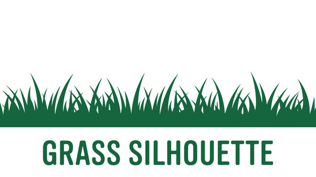 A simple green grass silhouette perfect for design elements and natural backgrounds