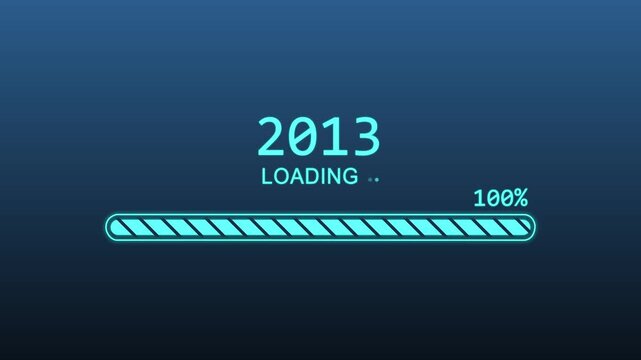 Happy new year 2013. Loading process line. Progress loading bar on transparent background.