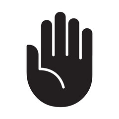 Obraz premium Simple black silhouette of an open human hand with visible palm details