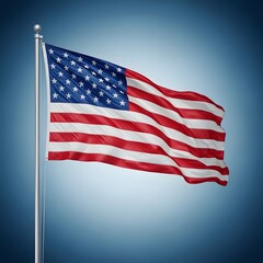 The american flag waving in the wind
