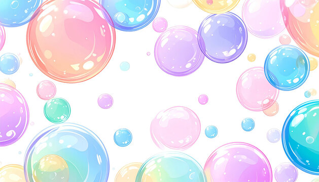 Colorful, glossy, translucent orbs float against a stark black background - Powered by Adobe