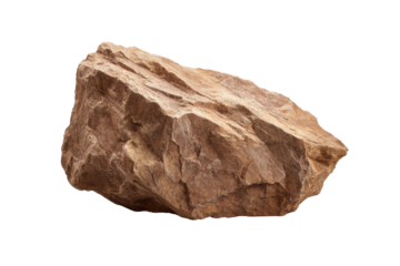 Rough textured brown sedimentary rock isolated on black background stone, Png, Isolated on Transparent Background, Cut Out