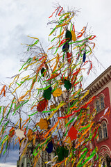 Easter Tree at the Old Town Square in Prague, Czech Republic