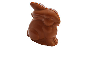 Easter chocolate bunny isolated on white background