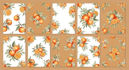 Orange Fruit Patterns.