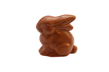 Easter chocolate bunny isolated on white background