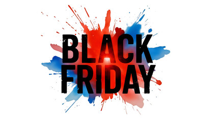 Black Friday text on Vibrant Colorful Paint Splash Background for Holiday Sale and Promotion