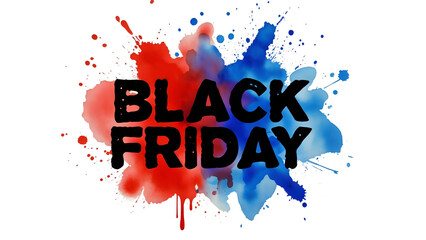 Black Friday text on Vibrant Colorful Paint Splash Background for Holiday Sale and Promotion