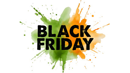 Black Friday text on Vibrant Colorful Paint Splash Background for Holiday Sale and Promotion