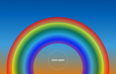 Obraz premium Vibrant Rainbow Arc Against a Gradient Sky Background