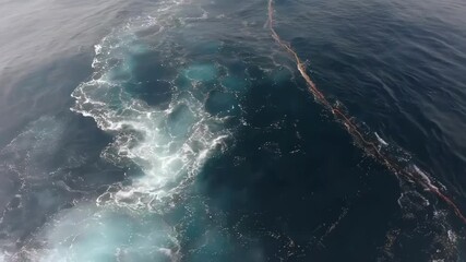 Medium shot of ecofriendly dredging with silt curtain in place highlighting sediment removal while protecting marine life and water quality. - Powered by Adobe