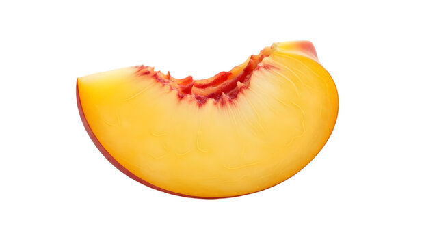 Juicy slice of peach isolated on transparent background