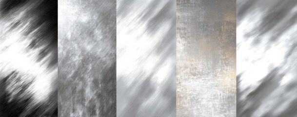 Abstract panels with textured surfaces in monochrome and sepia tones