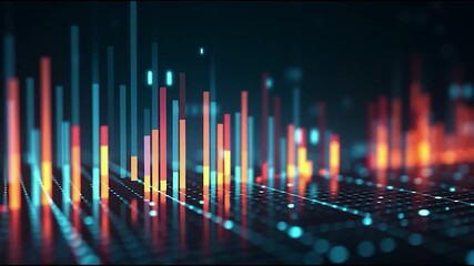 Abstract financial chart with uptrend line graph stock market data analysis visualization - Powered by Adobe