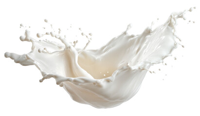A dynamic milk splash, radiating outward in a creamy, white explosion