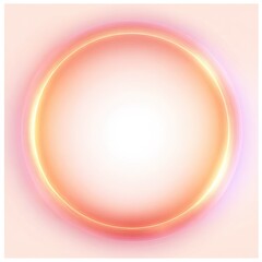 Glowing circular ring with peach, yellow, and pink hues over white